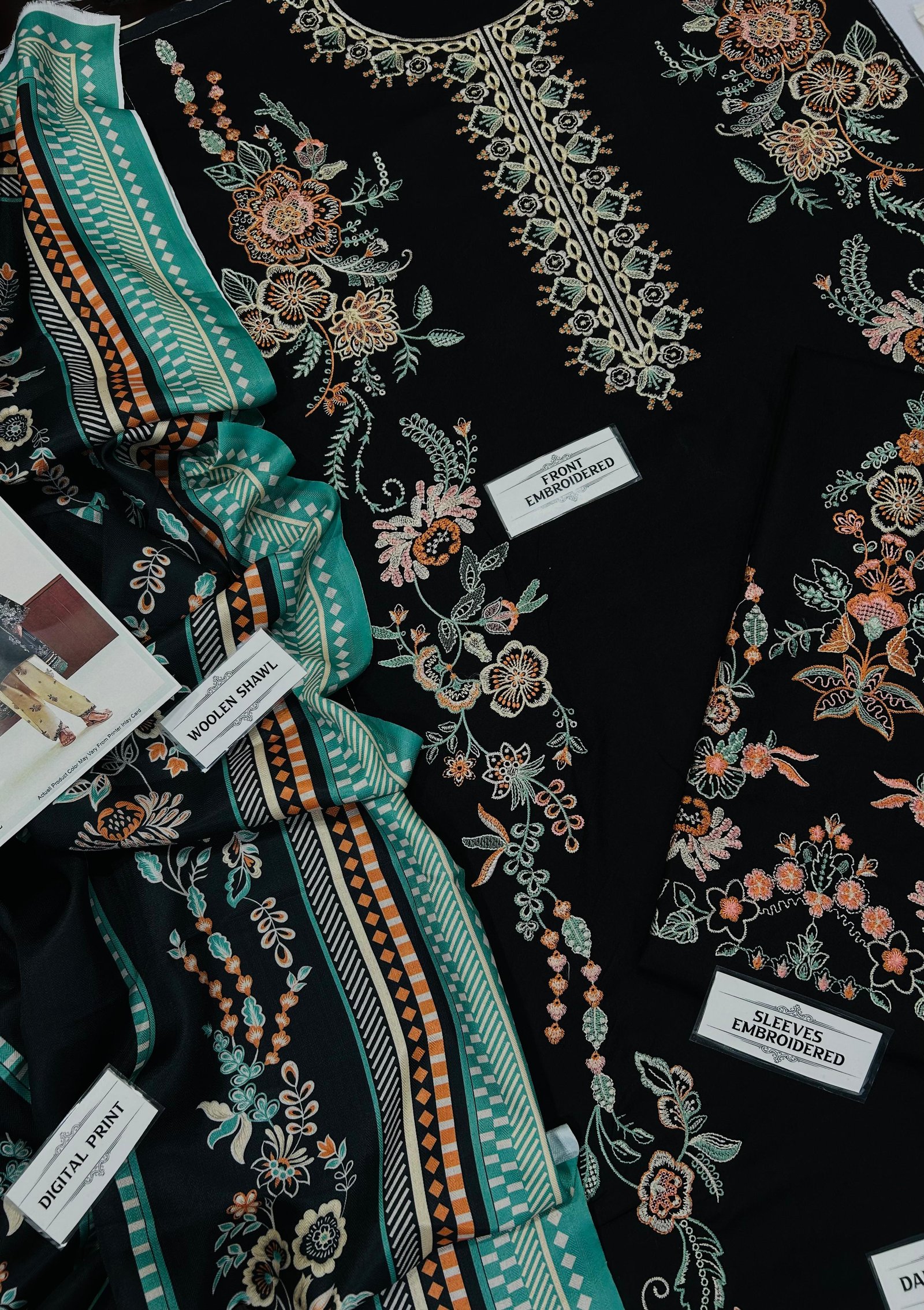 Baroque Winter 2026 Heavy Embroidered Dhank 3 Piece Unstitched Suit with Wool Shawl - Image 8