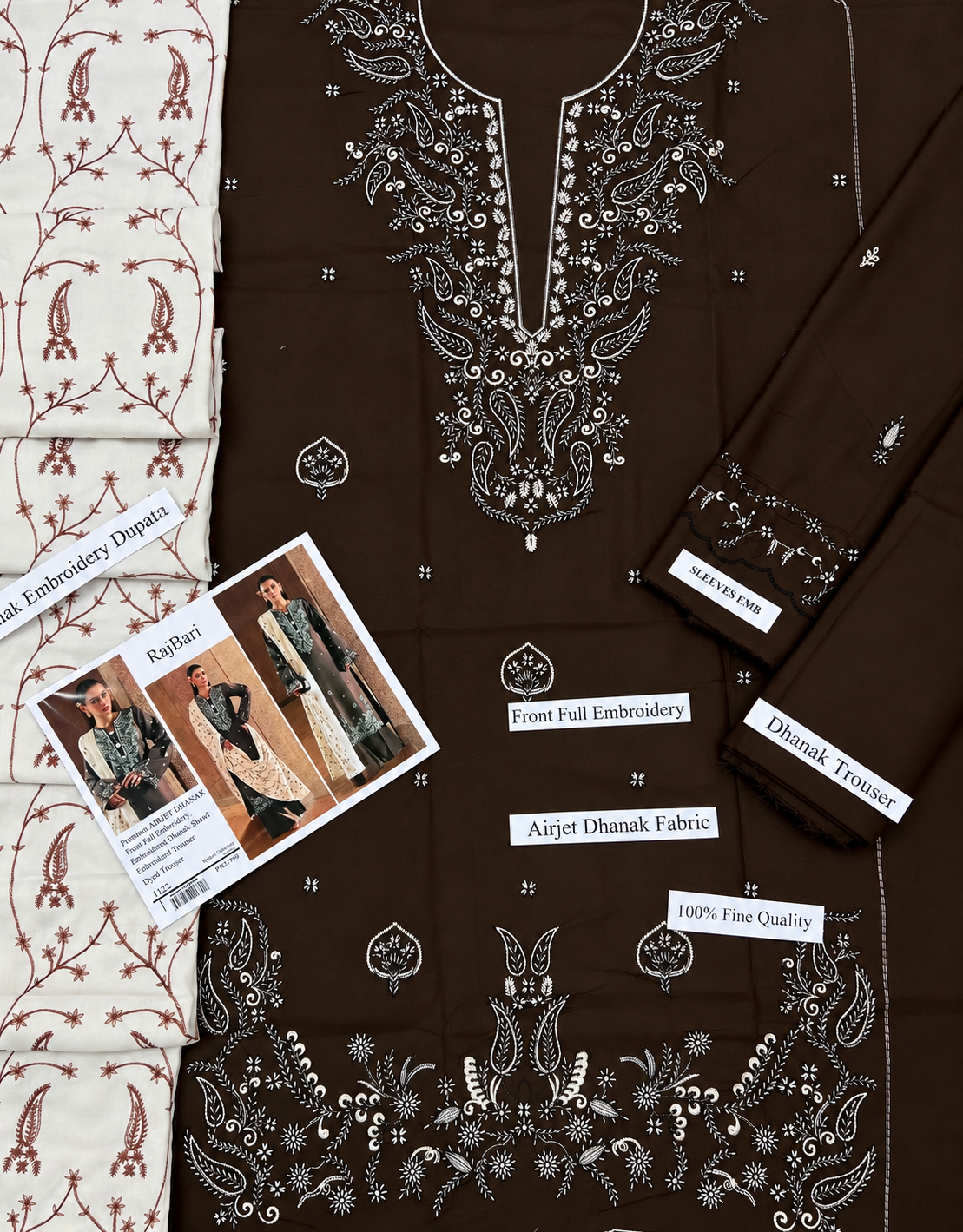 RAJBARI Winter Collection 2026/27 3 Piece Embroidered Dhank Suit - Image 3