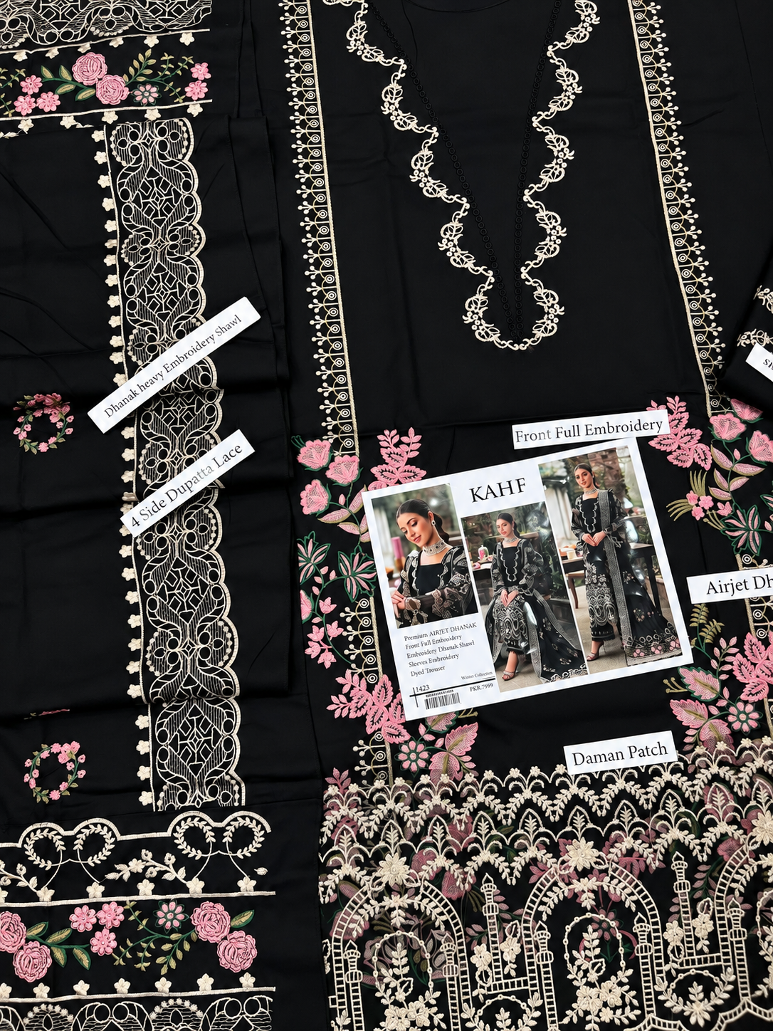 KAHF Winter Collection 2026/27 3 Piece Embroidered Dhank Suit - Image 2