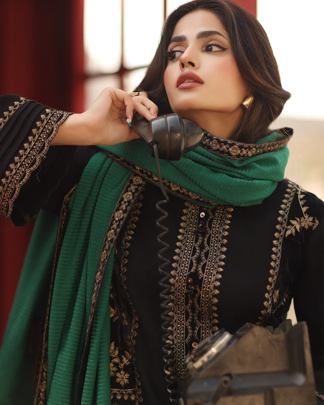 Charizma Winter 2026 Heavy Embroidered Dhank 3 Piece Suit with Ready-to-Wear Shawl - Image 2